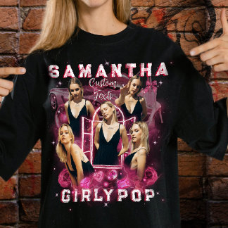 Retro Bootleg Rap T-shirt Roze Meisjesachtig Voeg 