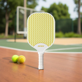 Retro Bord Geel 70s & 90s Geïnspireerde Strepen Pickleball Paddle