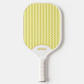 Retro Bord Geel 70s & 90s Geïnspireerde Strepen Pickleball Paddle (Voorkant)