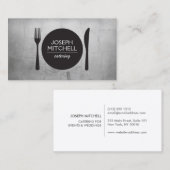 Retro Bord Logo voor Chefs, Catering, Restaurants Visitekaartje (Voorkant / Achterkant)