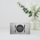 Retro Bord Logo voor Chefs, Catering, Restaurants Visitekaartje (Staand voorkant)