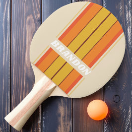Retro Bord Strepen met Naam Tafeltennisbatje