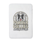 Retro Border Collie Hond Liefhebber Grappig Shirt Badmat (Voorkant Verticaal)