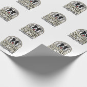 Retro Border Collie Hond Liefhebber Grappig Shirt Cadeaupapier (Hoek)