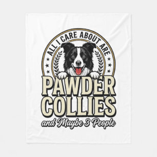 Retro Border Collie Hond Liefhebber Grappig Shirt Fleece Deken