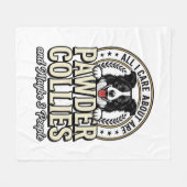 Retro Border Collie Hond Liefhebber Grappig Shirt Fleece Deken (Voorkant (Horizontaal))