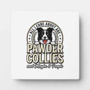 Retro Border Collie Hond Liefhebber Grappig Shirt Fotoplaat
