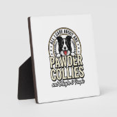 Retro Border Collie Hond Liefhebber Grappig Shirt Fotoplaat (Voorkant)