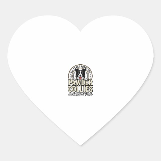 Retro Border Collie Hond Liefhebber Grappig Shirt Hart Sticker (Voorkant)