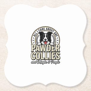 Retro Border Collie Hond Liefhebber Grappig Shirt Kartonnen Onderzetters