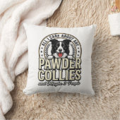 Retro Border Collie Hond Liefhebber Grappig Shirt  Kussen (Deken)