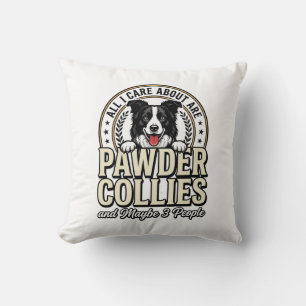 Retro Border Collie Hond Liefhebber Grappig Shirt  Kussen