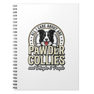 Retro Border Collie Hond Liefhebber Grappig Shirt  Notitieboek