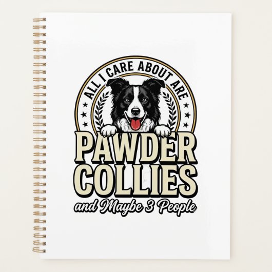 Retro Border Collie Hond Liefhebber Grappig Shirt Planner (Voorkant)