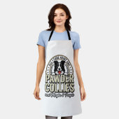 Retro Border Collie Hond Liefhebber Grappig Shirt Schort (Gedragen)