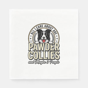 Retro Border Collie Hond Liefhebber Grappig Shirt Servet