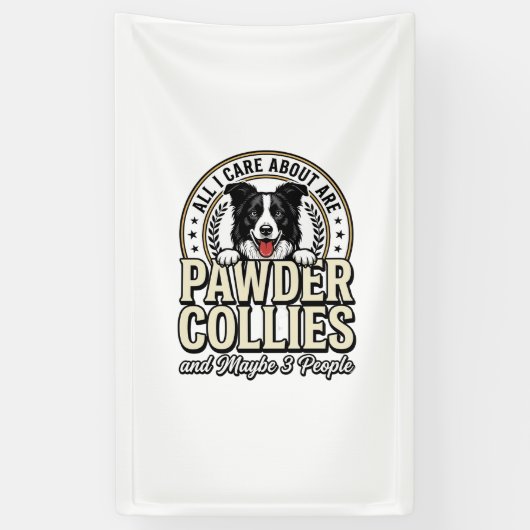 Retro Border Collie Hond Liefhebber Grappig Shirt Spandoek (Verticaal)