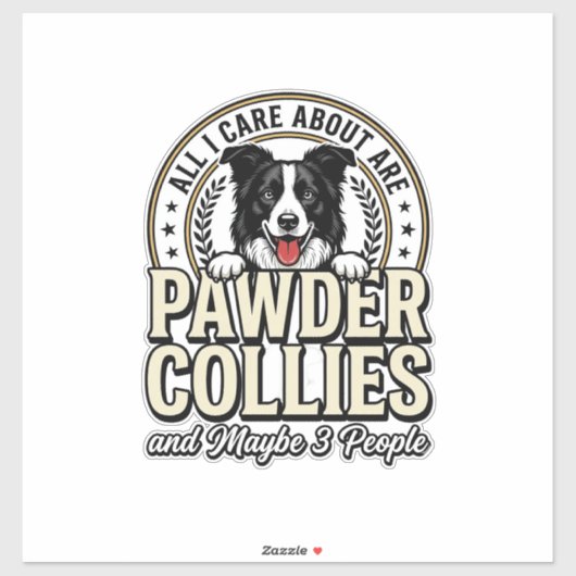 Retro Border Collie-hondliefhebber Grappig Shirton Sticker (Vel)