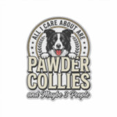 Retro Border Collie-hondliefhebber Grappig Shirton Sticker (Voorkant)