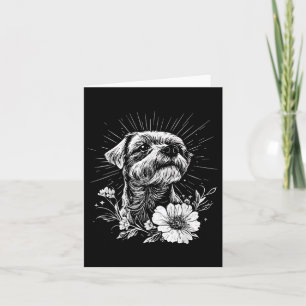 Retro Border Terrie Hondenliefhebber Tattoo Stijl Kaart