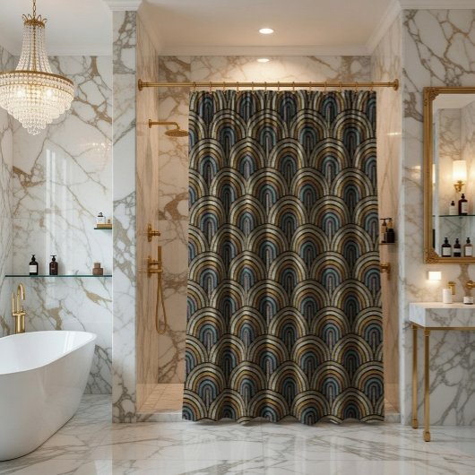 Retro borduurpatroon douchegordijn