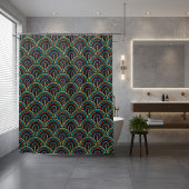 Retro borduurpatroon douchegordijn