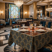 Retro borduurwerk boog patroon tafelkleed