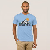 Retro Boreale Berg Zonsondergang T-shirt (Voorkant volledig)