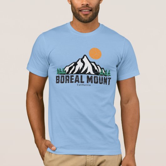 Retro Boreale Berg Zonsondergang T-shirt (Voorkant)