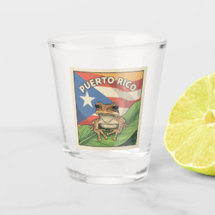 Retro Boricua Pride Poster Shot Glas