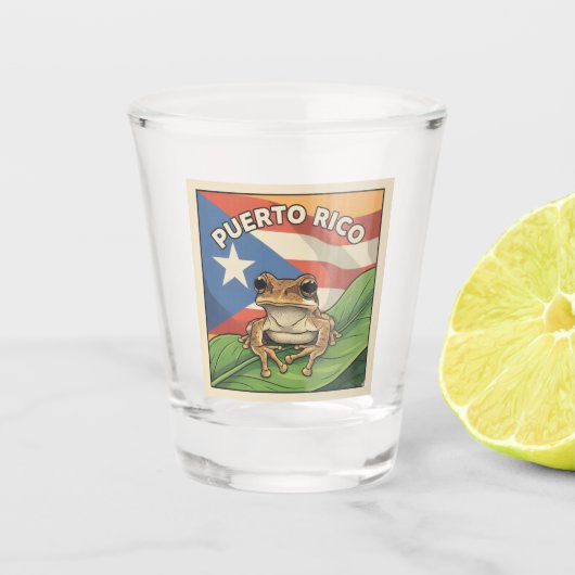 Retro Boricua Pride Poster Shot Glas (Voorkant)