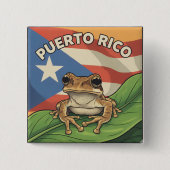 Retro Boricua Pride Poster Vierkante Button 5,1 Cm (Voorkant)