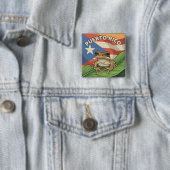 Retro Boricua trots poster Vierkante Button 5,1 Cm (In situ)