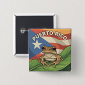 Retro Boricua trots poster Vierkante Button 5,1 Cm (Voorkant /achterkant)