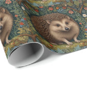 Retro  bos egel bos botanische cadeaupapier (Rol Hoek)