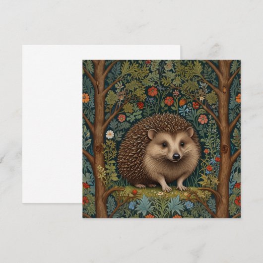 Retro  bos egel bos botanische kaart (Voorkant / Achterkant)