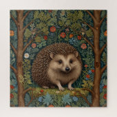 Retro  bos egel bos botanische legpuzzel (Verticaal)