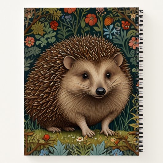 Retro  bos egel bos botanische notitieboek (Achterkant)