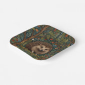 Retro bos egel bos botanische papieren bordje (Gebogen)