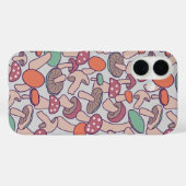 Retro bos paddenstoelpatroon herfst mycelium Case-Mate iPhone case (Achterkant (horizontaal))