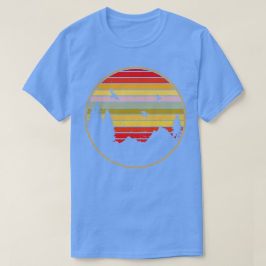 Retro Bos Zonsondergang Cirkel T-shirt (Design voorkant)