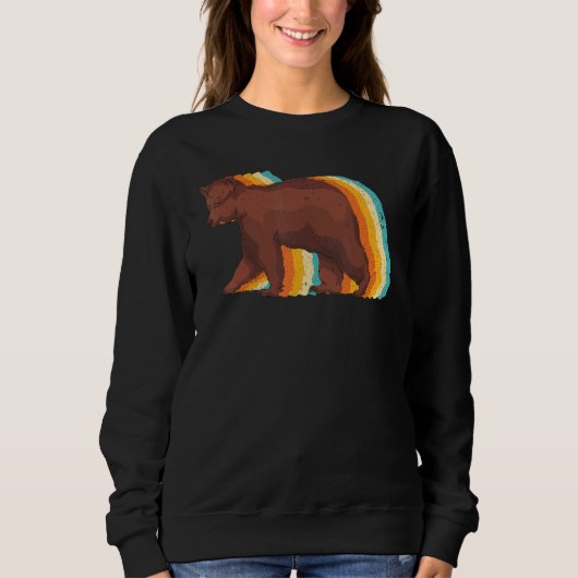 Retro bosdier grizzlybeer trui (Voorkant)