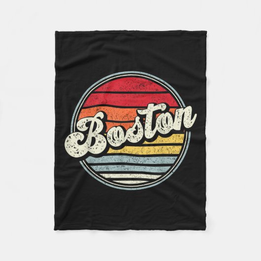 Retro Boston Home State Cool 70s Style Sunset Mann Fleece Deken (Voorkant)