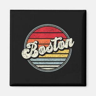 Retro Boston Home State Cool 70s Style Sunset Mann Magneet