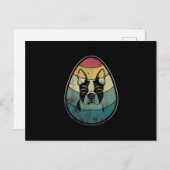 Retro  Boston Terrier Dog Happy Easter Briefkaart (Voorkant / Achterkant)