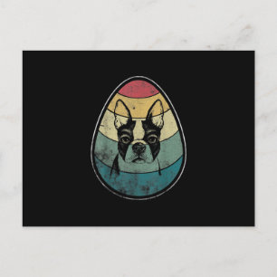 Retro  Boston Terrier Dog Happy Easter Briefkaart