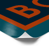 Retro Boston Terrier Portret Perfect Poster (Hoek)