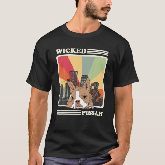 Retro Boston Terrier Wied Pissah Boston Mass Bos T-shirt (Voorkant)