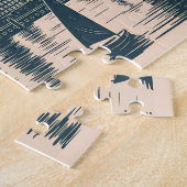 Retro Boston Zeilboten Skyline Art Classic Bold Legpuzzel (Zijkant)