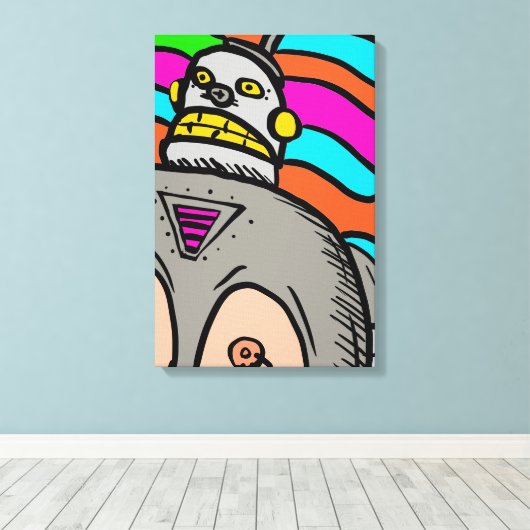 Retro Bot Canvas Afdruk (Insitu (Houten vloer))